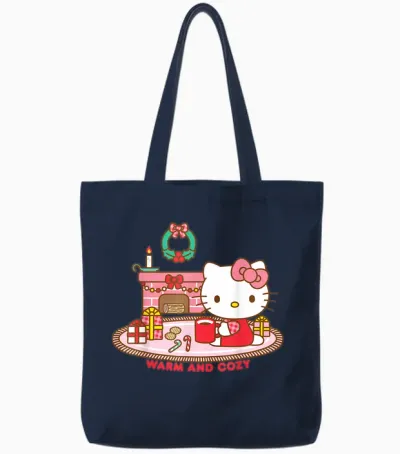 Hello Kitty Warm and Cozy Christmas Tote Bags - Navy
