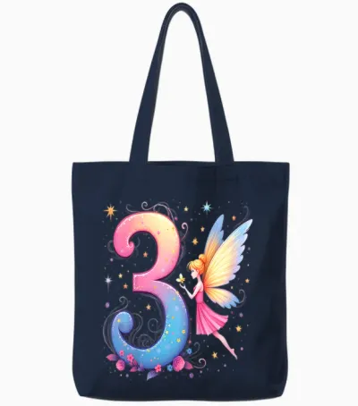 Kinder Magische Fee 3. Geburtstag Mädchen 3 Jahre Tote Bags - Navy