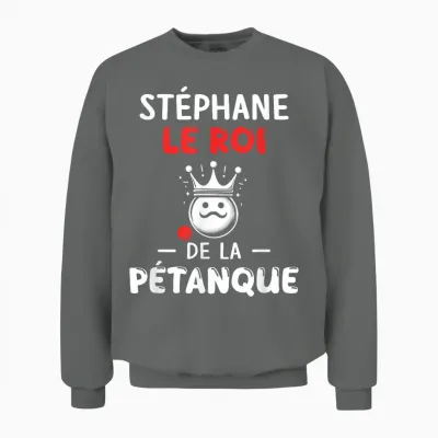 Personalised Gift Man First Name Stéphane Pétanque Humour Unisex Sweatshirt - Graphite Heather