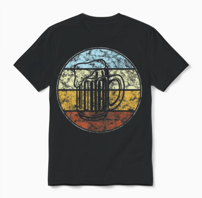 Beer Retro - Wine & Unisex T-Shirt in Black
