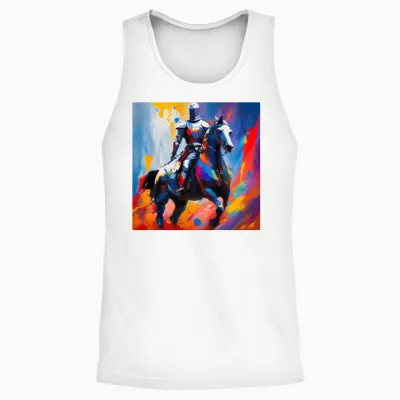 Knight on Horse Unisex Tank Top - White