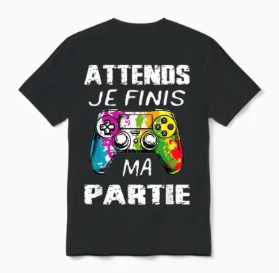 Funny Games Women and Men, Video Game T-Shirt Boys Child, Multicoloured, S, Short Sleeve, V-Neck, 100% Cotton, Imported, Unique Graphic, Gaming, Small Unisex T-Shirt - Black