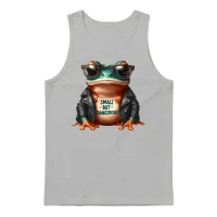Small but Dangerous Cool Biker Frog Unisex Tank Top - Ash – 1