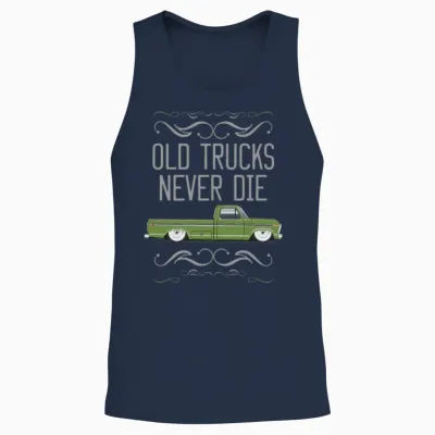 Old Trucks Limestone Green Unisex Tank Top - Navy