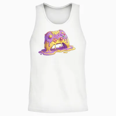 Drip Gamer Controller Retro Unisex Tank Top - White