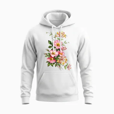 Petal Burst Floral Arrangement Unisex Hoodie - White