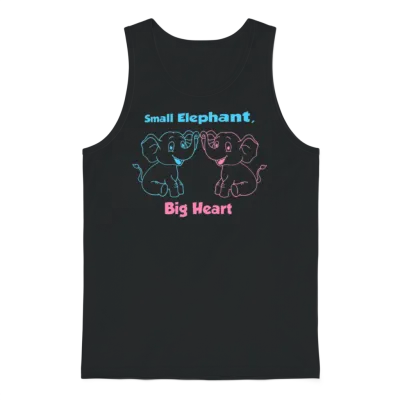 Small Elephant, Big Heart – Cute Unisex Tank Top - Black