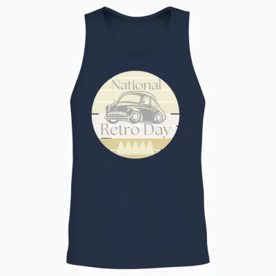 National Retro Day Unisex Tank Top - Navy