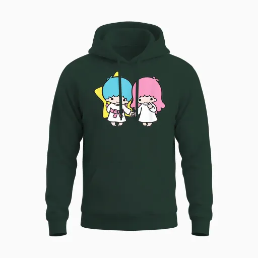 Little Twins Stars Holding Hands Unisex Hoodie - Forest