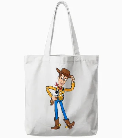Disney Pixar Toy Story 4 Hello Woody Cowboy Tote Bags - White