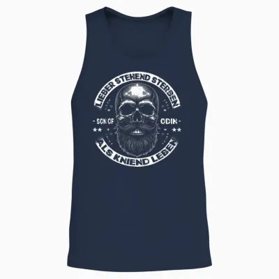 Wikinger Germanen, Lieber Stehend Sterben Als Kniend Leben Unisex Tank Top - Navy