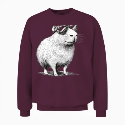 Lustiges Capybara Nagetier Mit Sonnenbrille Tier Geschenk Unisex Sweatshirt - Maroon