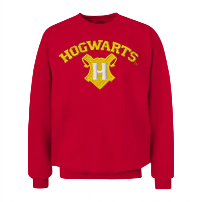 Harry Potter Hogwarts Logo Embroidery Design Unisex Sweatshirt - Red
