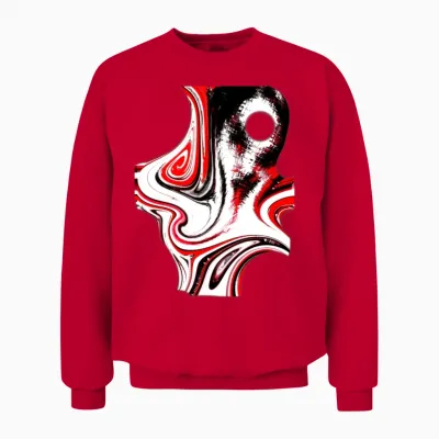 Octopus Woman Dark Red Black White Unisex Sweatshirt - Red