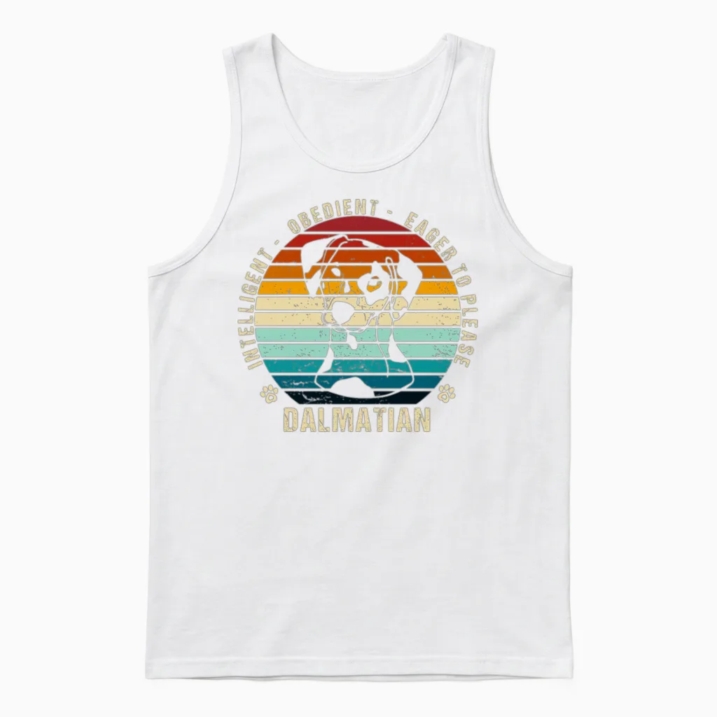 Cute Dalmatian Dog Lovers Retro Dog Unisex Tank Top in White