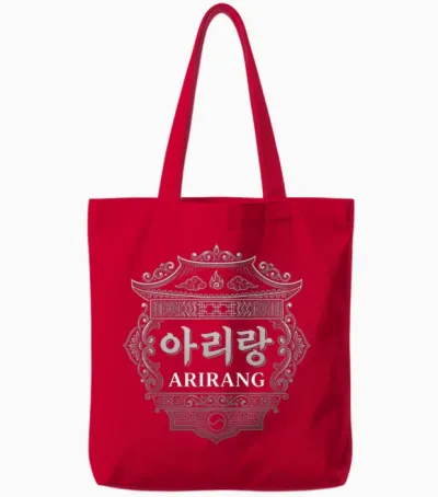 Arirang Hangul Words Koreanische Kultur Seoul Korea Souvenir Tote Bags - Red