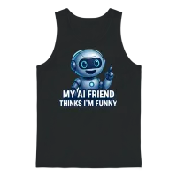 My Ai Friend Thinks I’m Funny Unisex Tank Top - Black – 1