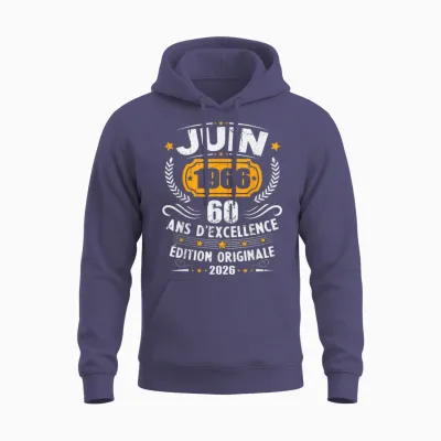 Vintage Juin 1966 Cadeau Anniversaire 60 Ans Hommes Femmes Unisex Hoodie - Heather Sport Dark Navy