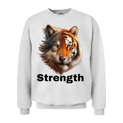 Tiger/wolf Strength Unisex Sweatshirt - White