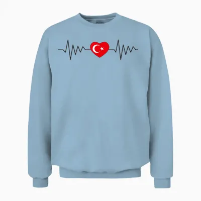 Türkei Flagge Türk Bayragi Herren Türkei Kinder Türkiye Unisex Sweatshirt - Light Blue