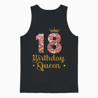 Ladies 18th Queen Birthday 18 Years 18 T-Shirt, Black Unisex Tank Top - Black