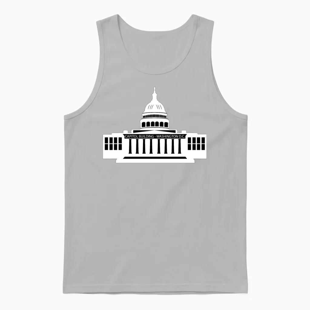 Washington D.c. - Capitol Building America Unisex Tank Top in Ash