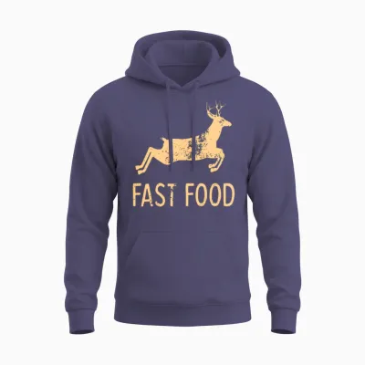 Fast Food Funny Unisex Hoodie - Heather Sport Dark Navy