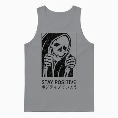 Streetwear Retro Vintage Fashion Damen Herren Schädel Skull Unisex Tank Top - Sport Grey