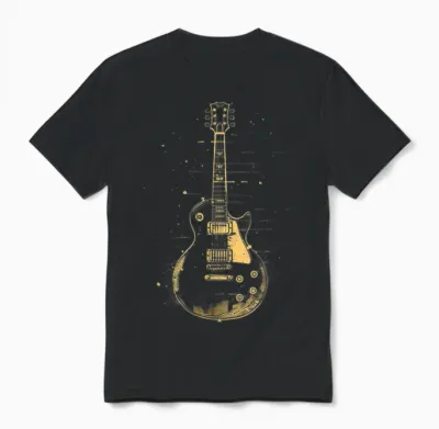 Classic Electric Guitar Vintage T-Shirt, Black, S Unisex T-Shirt - Black