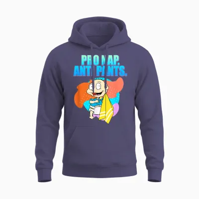 Tommy Pickles - Pro Nap. Anti Pants. Unisex Hoodie - Heather Sport Dark Navy