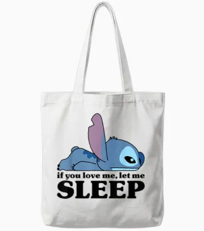 Lilo & Stitch - Sleepy Stitch Tote Bags - White