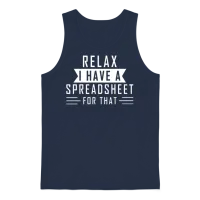 Relax I Have a Spreadsheet for That Unisex Tank Top - Navy – 1
