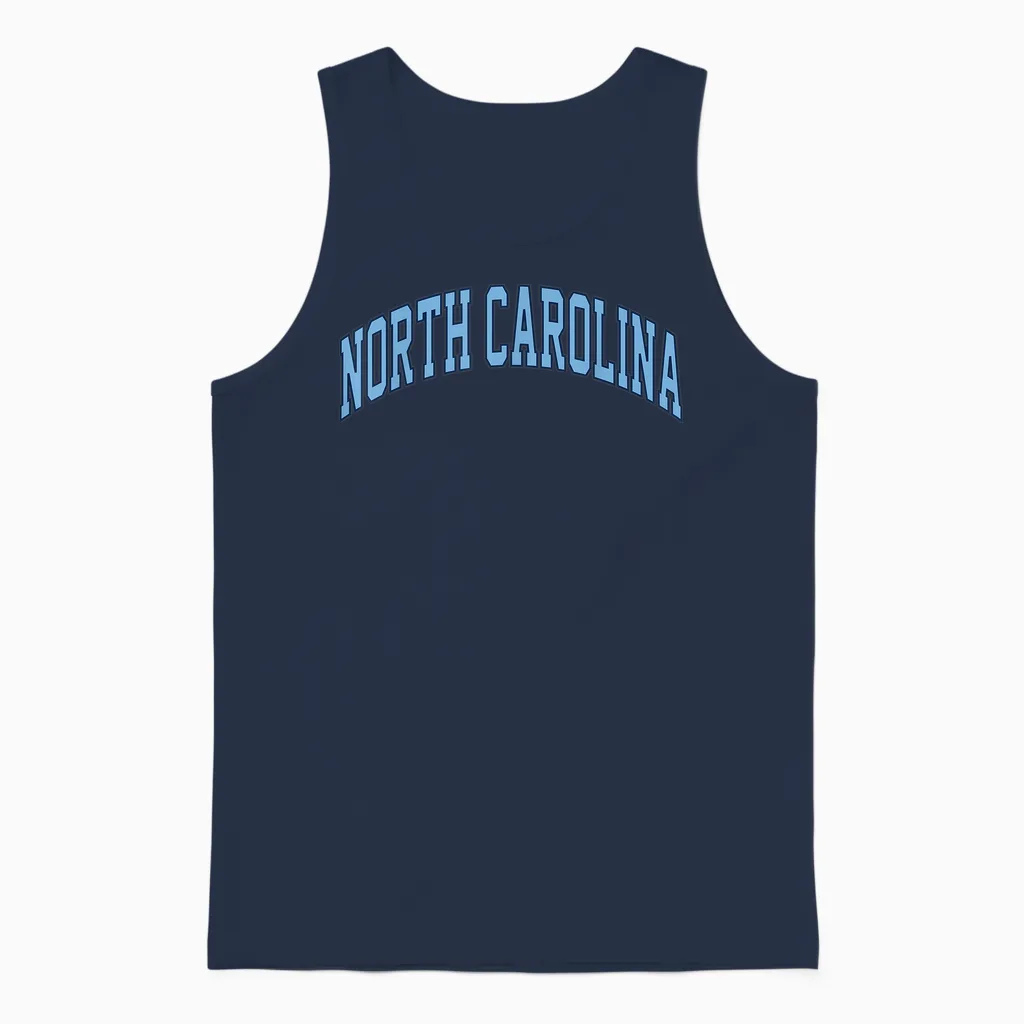 Retro North Carolina Souvenir Simple North Carolina Blue Unisex Tank Top in Navy
