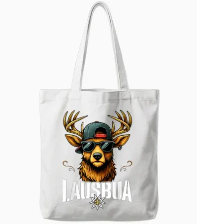 Lausbua Deer Oktoberfest Costume Shirt Leather Trousers Children's Tote Bags - White