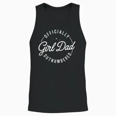 Outnumbered by Girls Girl Dad New Father of Girls Birthday Unisex Tank Top - Black