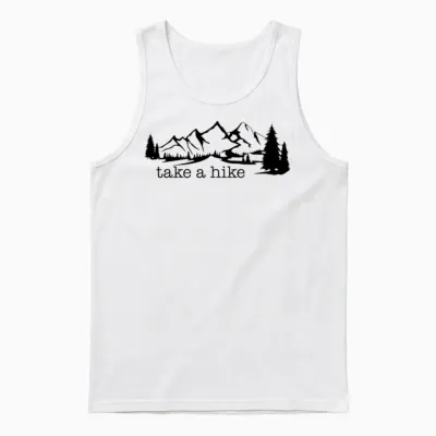 Take a Hike Unisex Tank Top - White