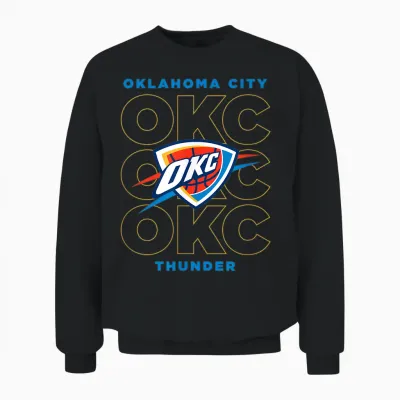 Nba – Oklahoma City Thunder Stacked City Logo Unisex Sweatshirt - Black