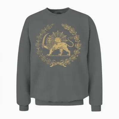 Iranischer Persischer Löwe Und Sonne Emblem Symbol Unisex Sweatshirt - Graphite Heather