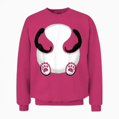Panda Costume Face Funny Carnival Panda Bear Mask Unisex Sweatshirt - Heliconia