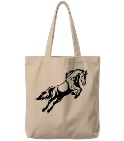 Leaping Horse Tote Bags - Natural