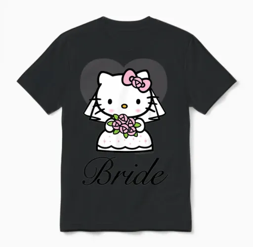 Hello Kitty Bride Unisex T-Shirt - Black