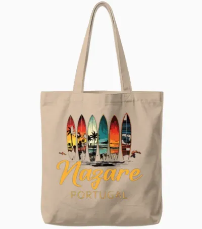 Nazare, Portugal Tote Bags - Natural