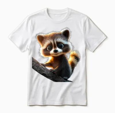Raccoon Raccoon T-Shirt with German Text "ich Liebe Kleine Süßße Raccoon, Black Unisex T-Shirt - White