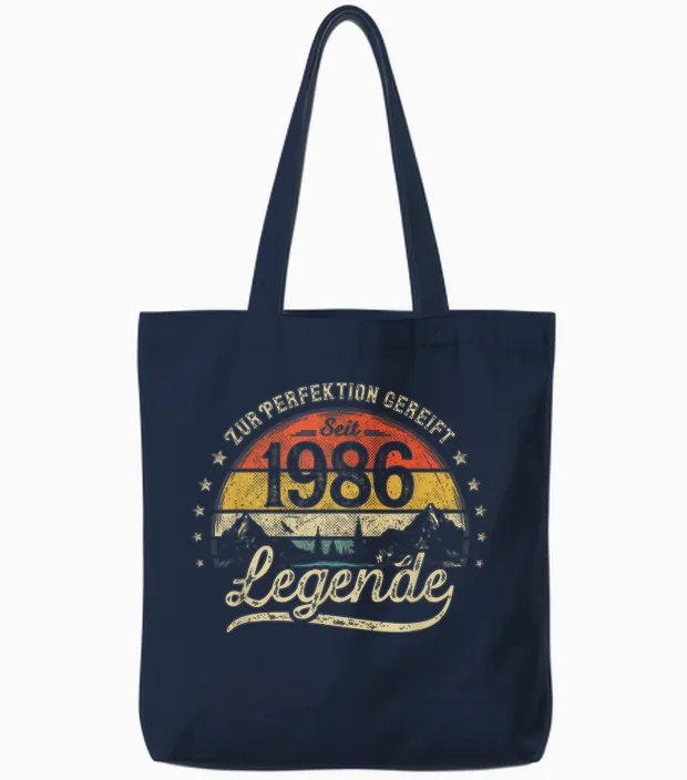 Legende Seit 1986 40 Jahre 40. Geburtstag Mann Frau Geschenk Tote Bags in Navy