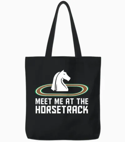 Meet Me at the Horse Track Horse Racing Tote Bags - Black