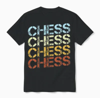 Retro Chess Typography Unisex T-Shirt - Black