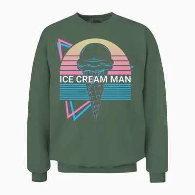 Ice Cream Retro Unisex Sweatshirt - Military Green