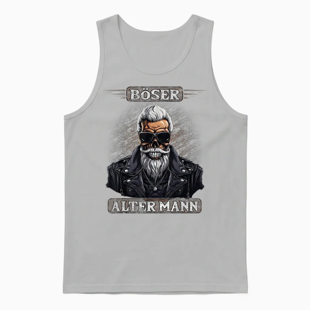 Böser Alter Mann Herren Motorrad Biker Sarkasmus Unisex Tank Top in Ash
