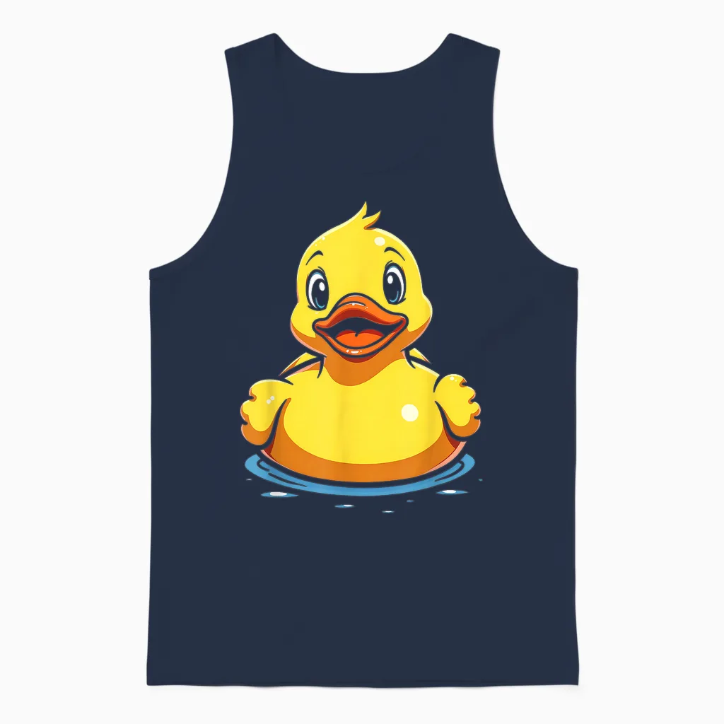 Duck Costume Duck Costume Yellow Duck Cute T-Shirt, Black, S Unisex Tank Top in Navy