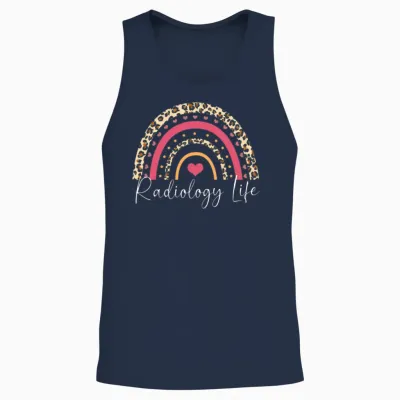 Rainbow Boho Nuclear Medicine Tech Radiology Life Unisex Tank Top - Navy